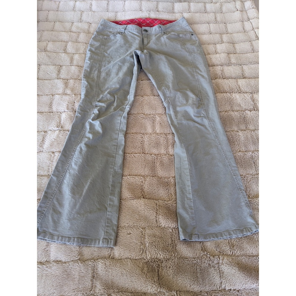 Columbia Womens Khaki Green Plaid Lined Outdoor Hiking Pants Size 12 Regular